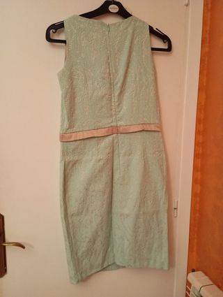 Vestido fiesta encaje menta