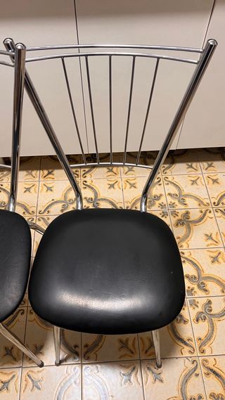3 Sillas cocina metal negro