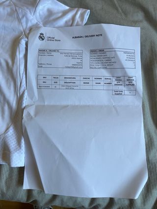 Equipación Real Madrid niño talla 92