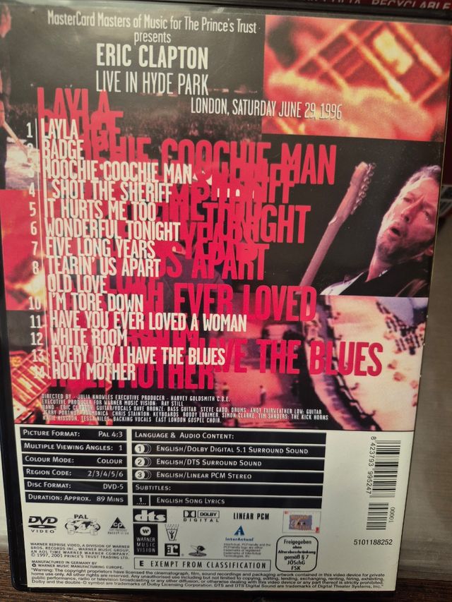 DVD Eric Clapton Live Hyde Park