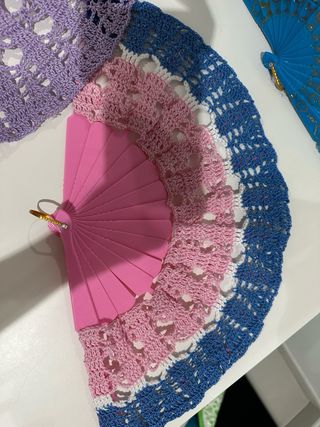 Ventagli all'uncinetto - Azzurro e Bianco