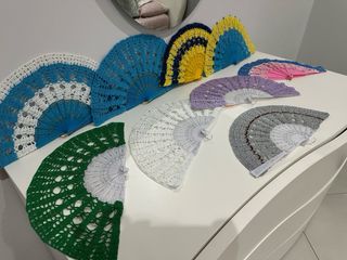 Ventagli all'uncinetto - Azzurro e Bianco