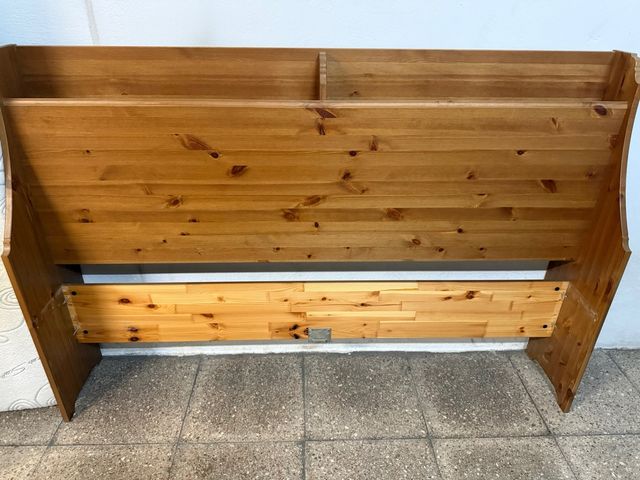 Cabecero madera cama doble marrón