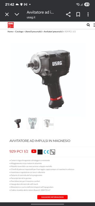 Avvitatore Impulsi Meccanico pistola ad aria