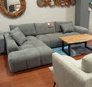 Sofá chaise longue gris