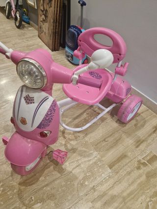 Moto triciclo infantil rosa