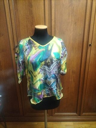 Blusa multicolor seta