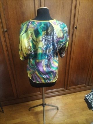 Blusa multicolor seta