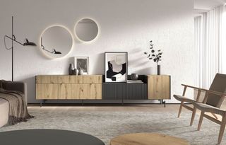 Mueble salón roble grafito NUEVO. Te lo llevo