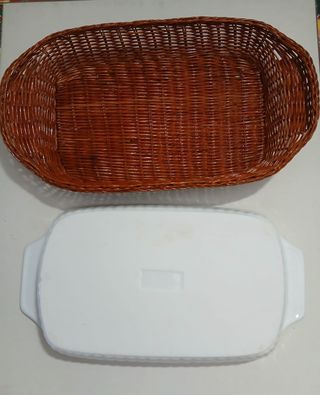 Pirofila rettangolare + cestino vimini