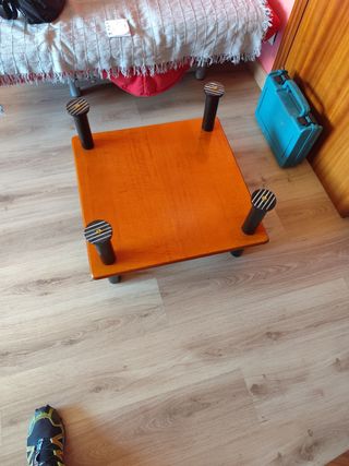 Mesa centro salón madera cristal