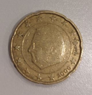 Moneda 20 cent.  Bélgica 2000