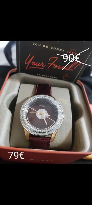 Reloj Fossil marrón-dorado Para dama
