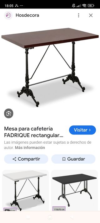 Mesa metal jardín - negra