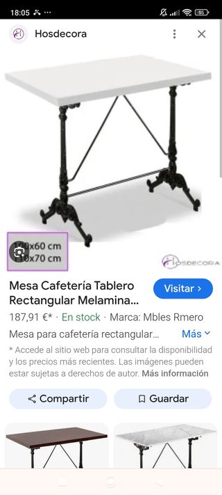 Mesa metal jardín - negra