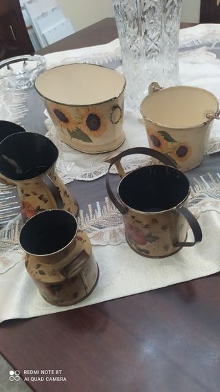 Set 7 Oggetti in Latta Vintage