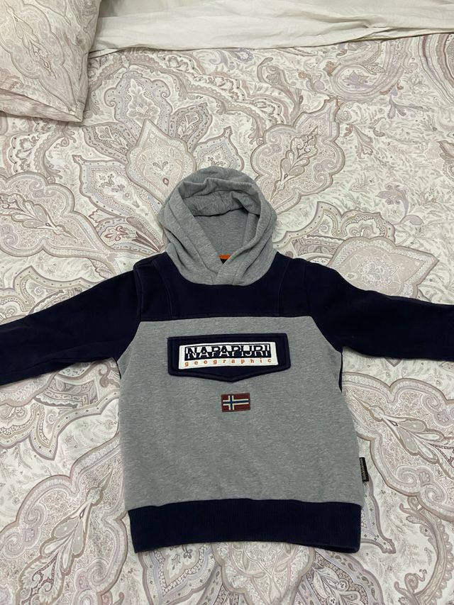 Sudadera Napapijri niño gris-azul.