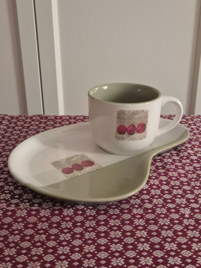 Set desayuno taza plato - cerámico