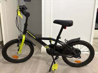 Bicicleta niño 16" Btwin, negra