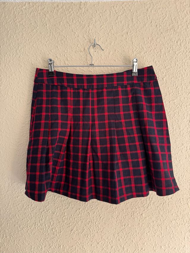 Falda escocesa Easy Wear - roja y negra