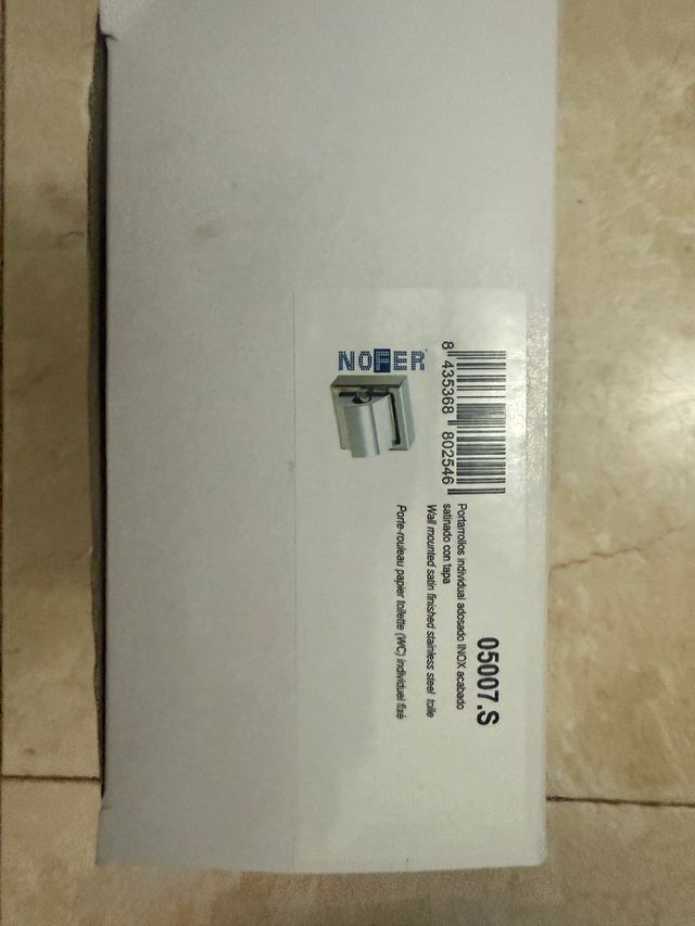 Portarrollos NOFER metal plateado