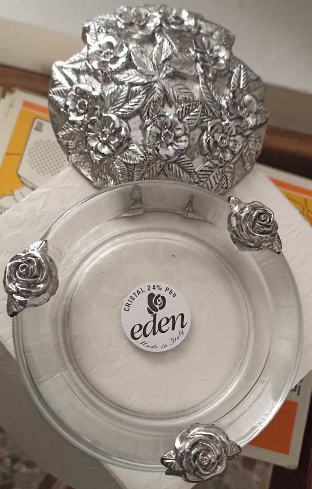 Cenicero cristal con tapa de filigrana EDEN (OB36)