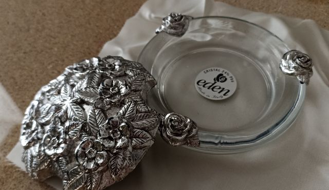 Cenicero cristal con tapa de filigrana EDEN (OB36)