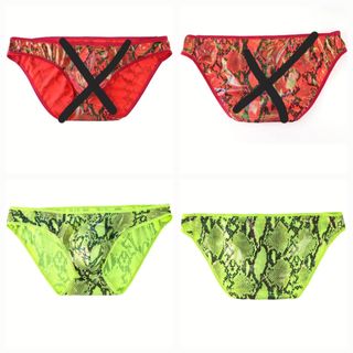 Slip hombre serpiente -Rojos y verdes