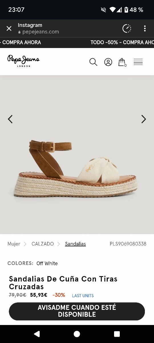 Sandalias cuña Pepe Jeans - 39