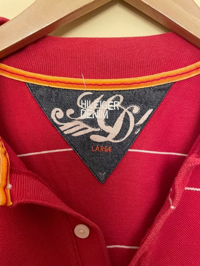 Polo Manga corta Hilfiguer Denin rojo.