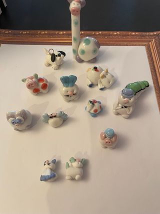 12 Mini-Animali Ceramica Artigianali