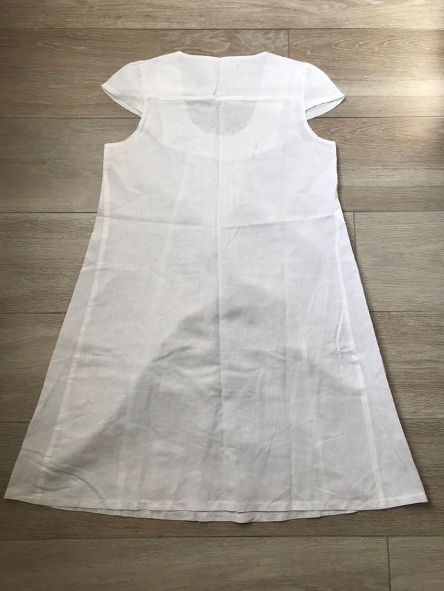 Abito estivo midi bianco in puro lino tgM