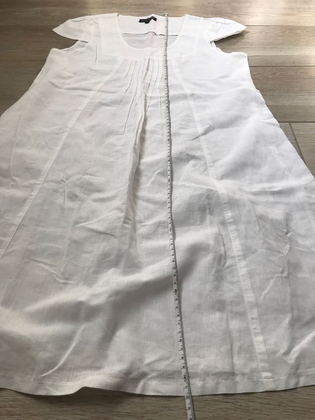 Abito estivo midi bianco in puro lino tgM