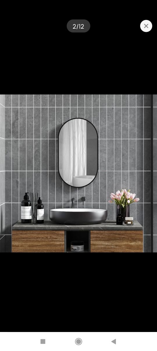 Espejo ovalado negro - Baño