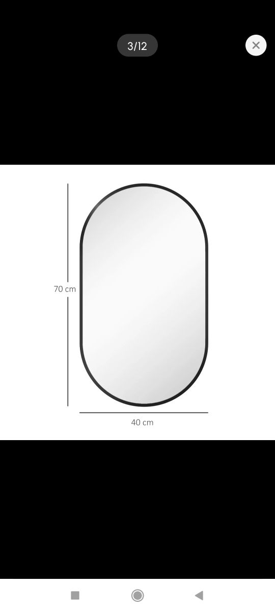 Espejo ovalado negro - Baño