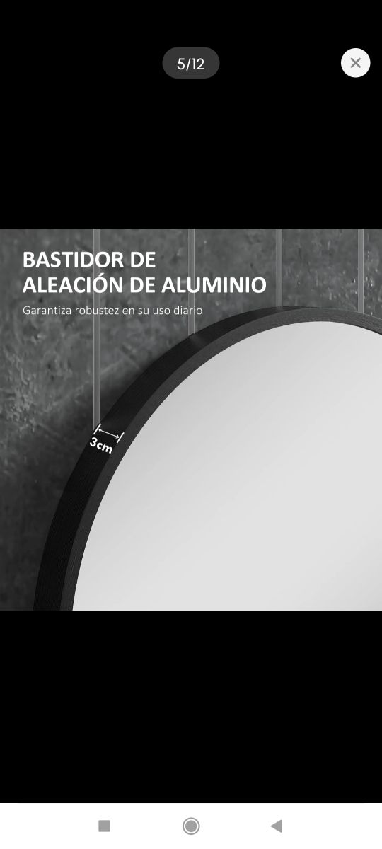 Espejo ovalado negro - Baño