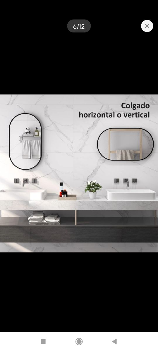 Espejo ovalado negro - Baño