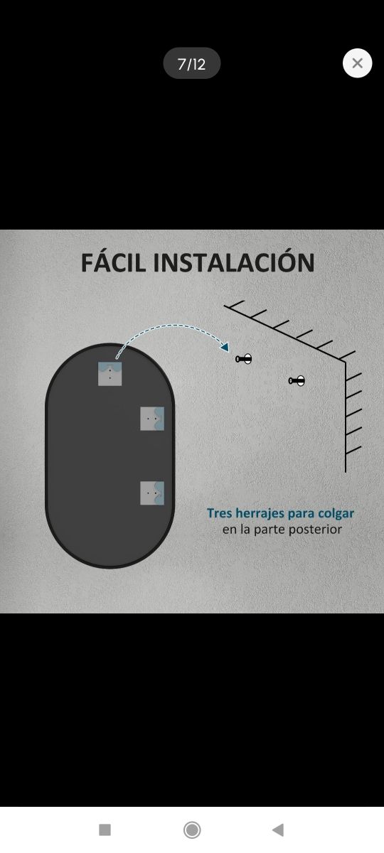 Espejo ovalado negro - Baño