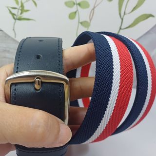 Cinturón Piel Hombre - Azul y Rojo
