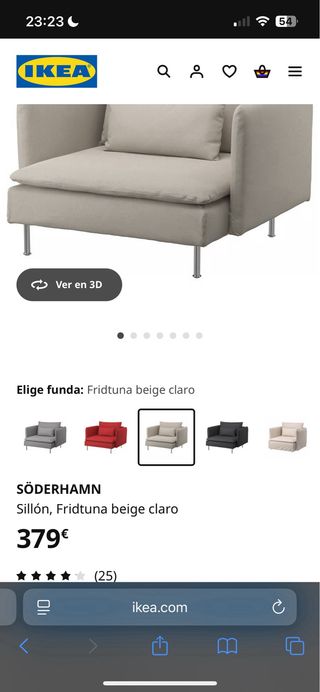 Sillón IKEA SÖDERHAMN beige