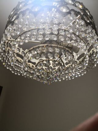 Elegante lámpara techo cristal de strass. 