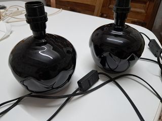 2 Lamparas de cerámica negras