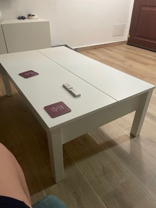 Mesa centro blanca elevable