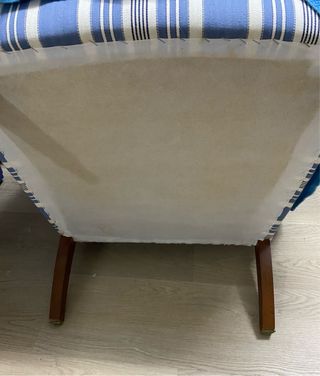 Sillón rayas azul y blanco
