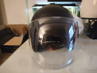 Casco moto negro mate