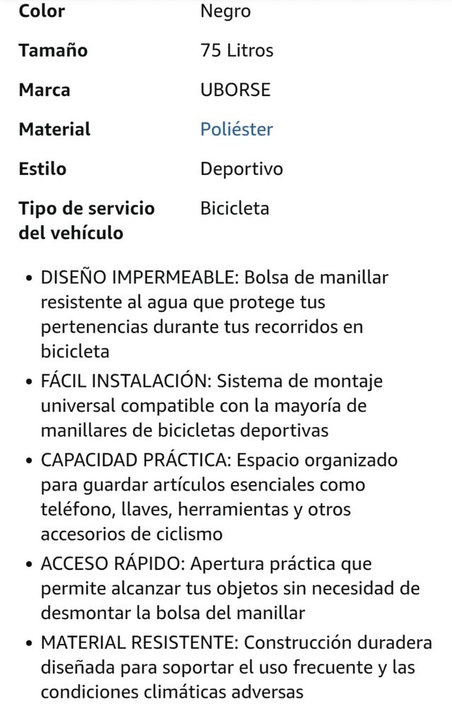 Bolsa manillar bici WindWalk 45l. x 5an. x 5al.