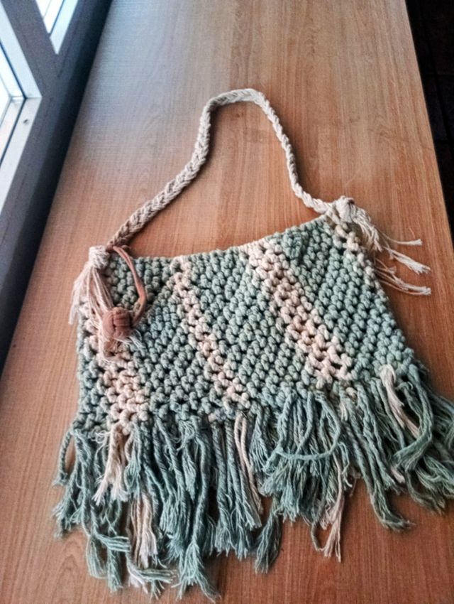 Bolso reversible macramé