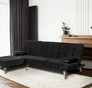 Sofá cama + mesa 4 sillas - Negro