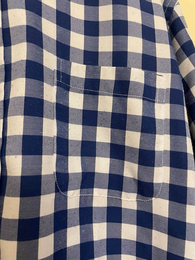 Camisa Polo Horse XL - cuadros azul blanco.