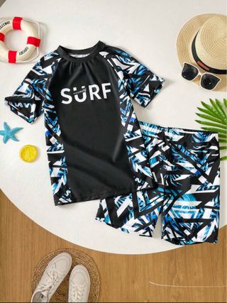 Bañador niño - Surf - Azul y Negro